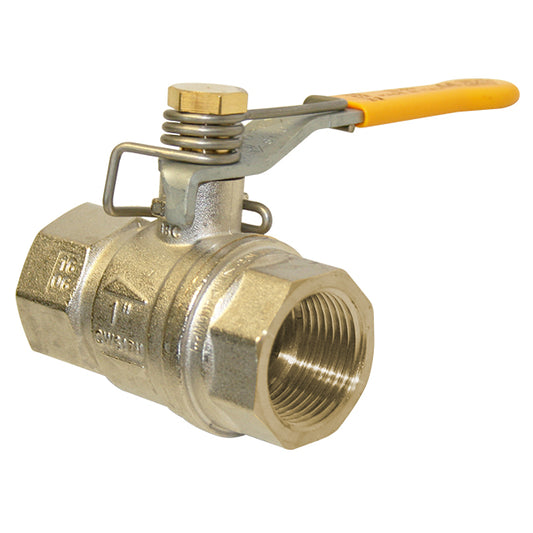 1 1/2" RUB Brass Ball Valve Spring Close Lever. VS2357