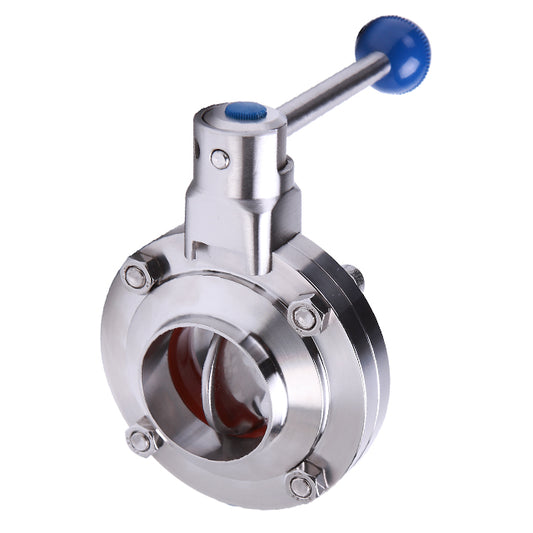 1 1/2" Stainless Steel Hygienic Butterfly Valve Butt Weld OD. VS 6170