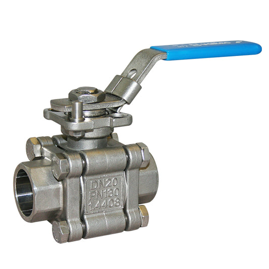 1 1/2" Valtec Stainless Steel Ball Valve Screwed NPT ISO Top. VS8466