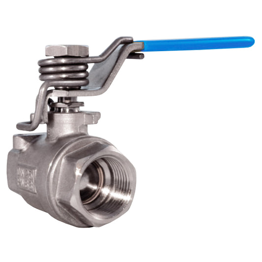 1 1/2" Valtec Stainless Steel Ball Valve Two Piece Spring Close Lever. VS6290