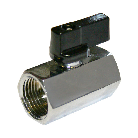 1/2" Brass Mini Ball Valve Female x Female BSPP Black Short Handle. VS4012