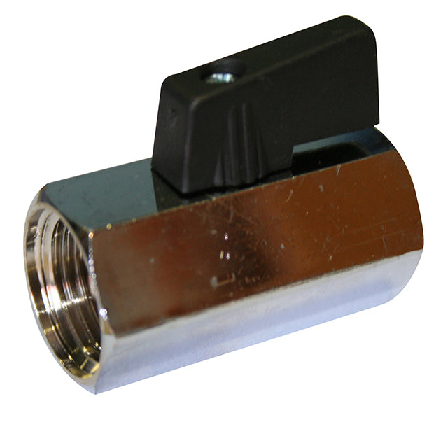 1/2" Eurotermo Brass Mini Ball Valve Female x Female Chromed Finish WRAS Approved. VS4002