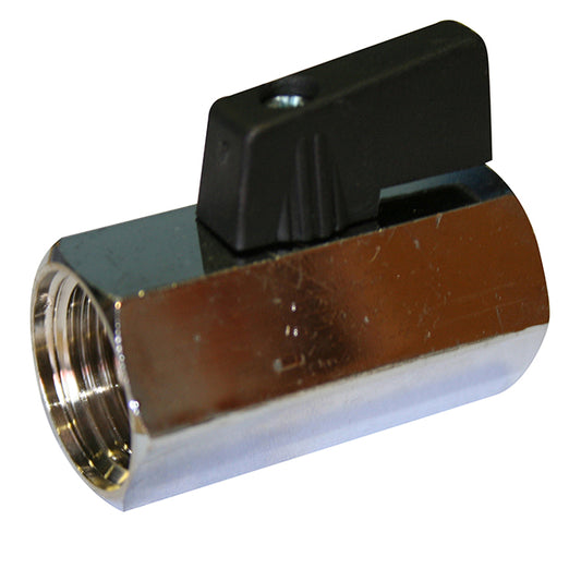 1/2" Eurotermo Brass Mini Ball Valve Female x Female Chromed Finish WRAS Approved. VS4002