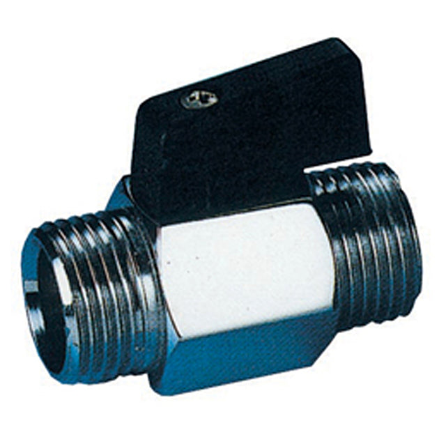 1/2" Eurotermo Brass Mini Ball Valve Male x Male Chromed Finish WRAS Approved. VS4010