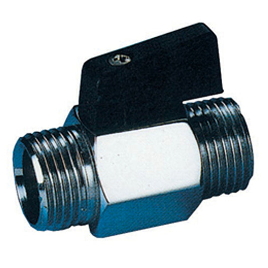 1/2" Eurotermo Brass Mini Ball Valve Male x Male Chromed Finish WRAS Approved. VS4010