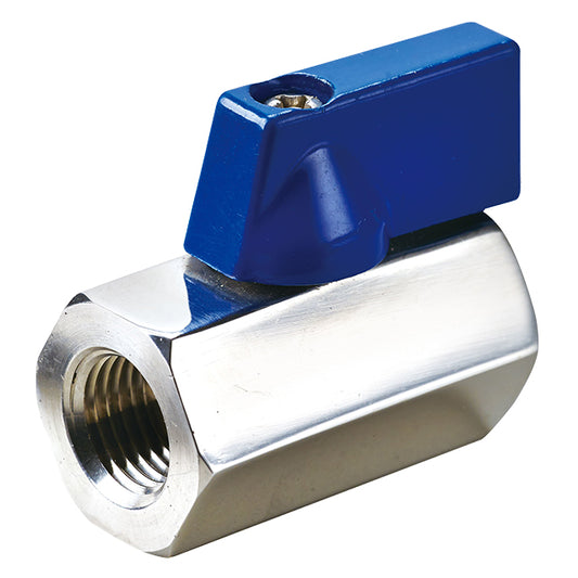 1/2" Valtec Stainless Steel Mini Ball Valve Female x Female. VS6102