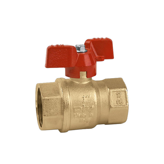 1" RIV Brass Ball Valve Standard Pattern NPT Butterfly Handle  VS 4172 BF