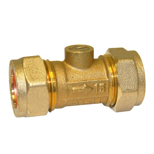 15mm Brass Isolating Valve WRAS Approved. VS2455