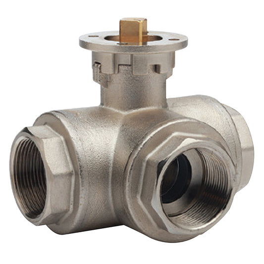 3/4" Brass Ball Valve 3 Way L Port ISO Top. VS4511L